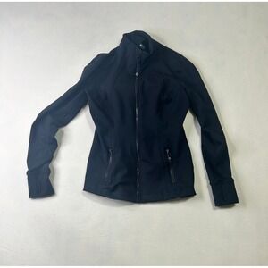 90 Degree by Reflex Womens Black Full Zip Track Jacket Thumbholes Small RN144527